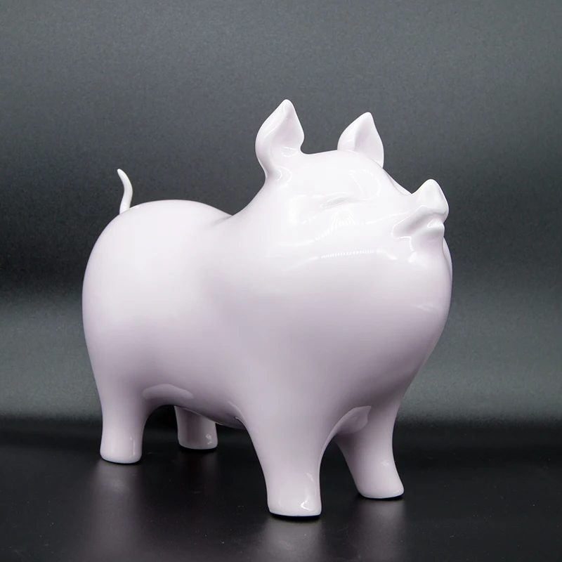 
THE SHOUTER Wholesale Cheap Discount Pink Funny Pig Ceramic pig statue ceramic animal figurine 