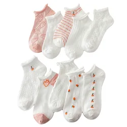 Jacquard Cotton Thin Tube Lovely Japanese Taibi Lace Transparent Breathable Girl Student Tube Socks