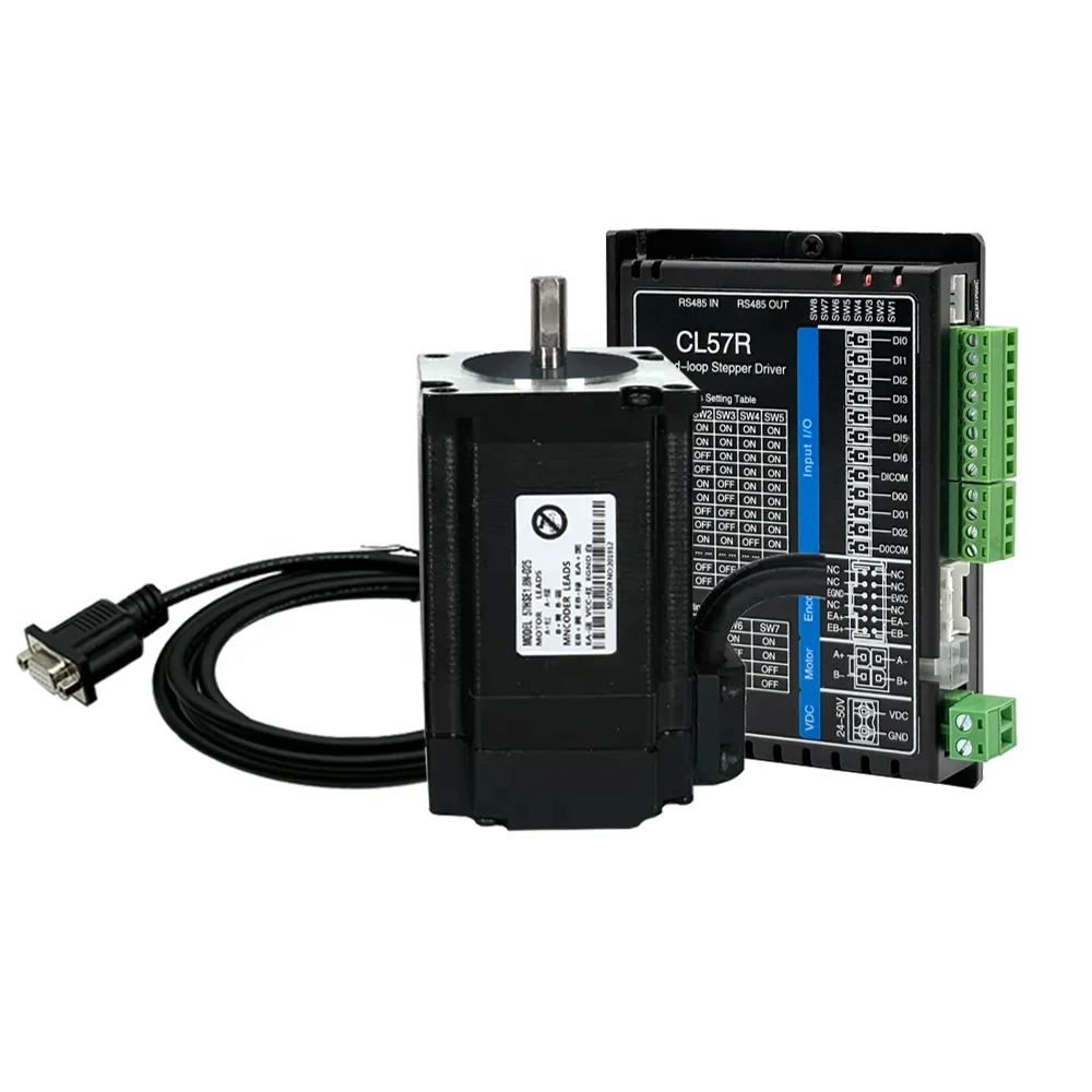 Up To 31 Motors In Series Nema 23 Closed Loop Nema 23 Stepper Motor And Stepper Driver RS485 CL57R Kit