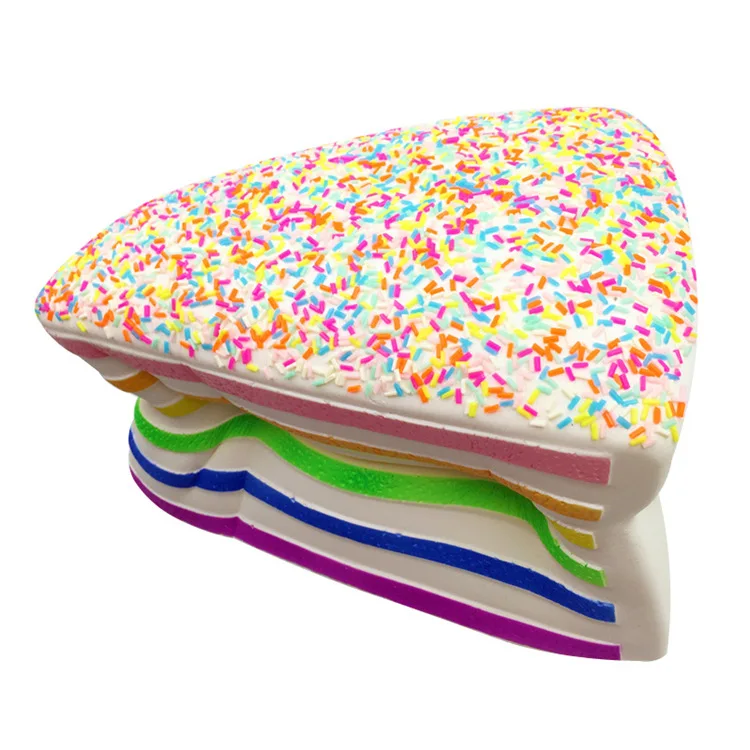 Squishies большой треугольный Радужный торт Kawaii мягкая гигантская имитация еды сжимаемая медленно восстанавливающая форму игрушка для снятия стресса