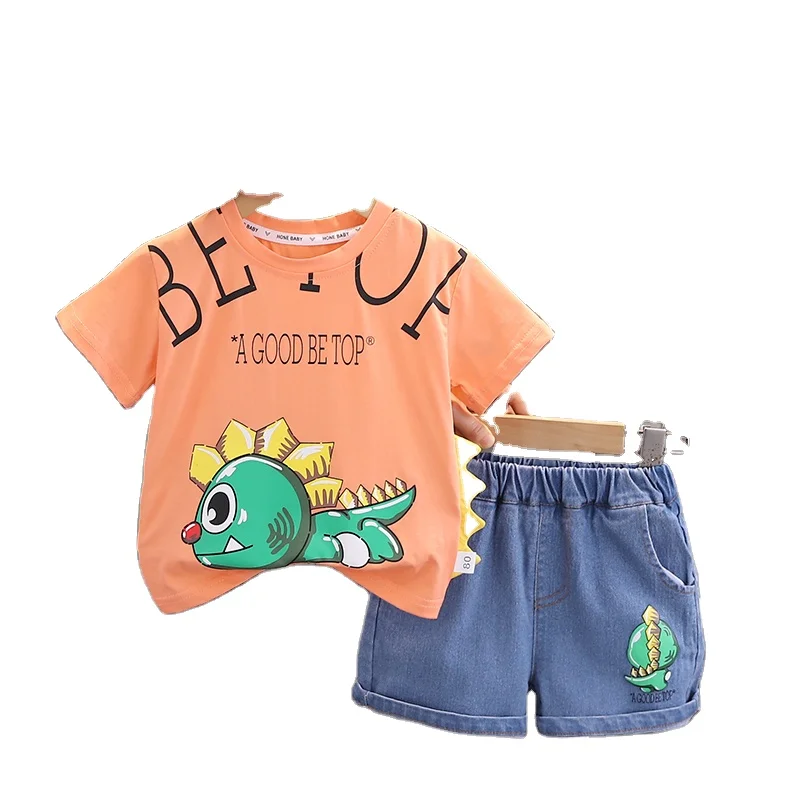 2024 New Summer Baby Clothes for 3 Years  Kids ODM Supply Cheap Cartoon Character Outfit Shorts and jeans boys Shorts Sets