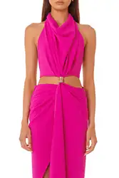 Custom aphrodite sexy halter backless anomalous gold club party womens bodycon dress