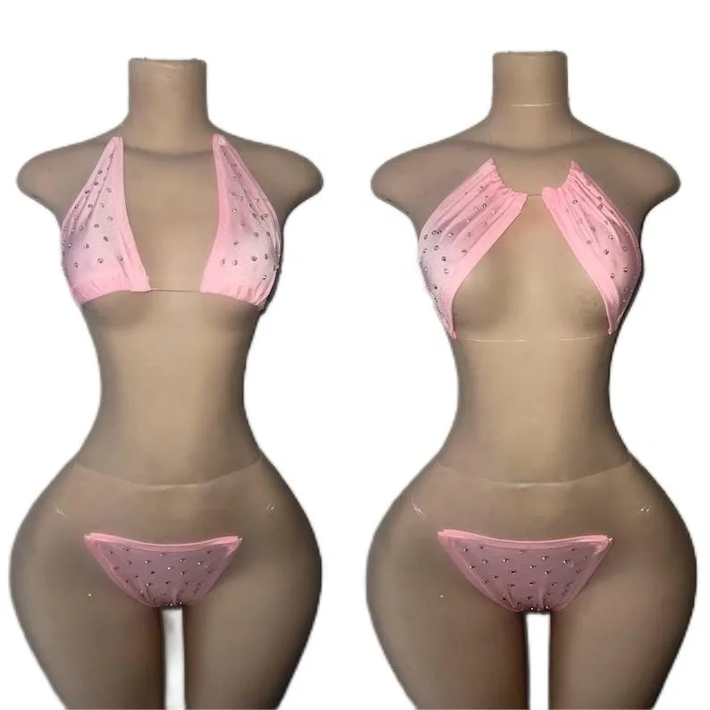 ELITES Luxury Sexy Girls Rhinestone Bikini Style Shiny exotic dancewear wholesale