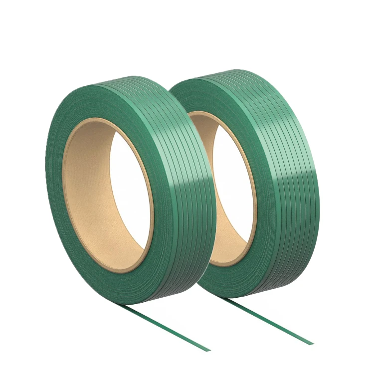 Wholesale green black embossed plain plastic strips polyester pet packing belt pet strap with logo printing