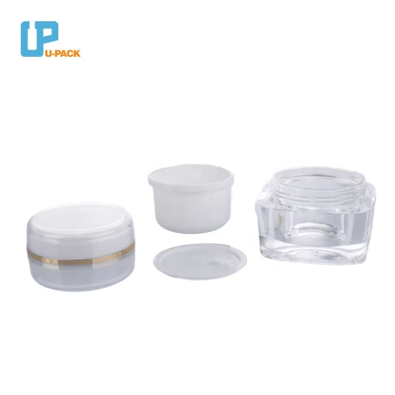 Mini Cosmetic Container 5g 15g 30g 50g 100g Square Cube Acrylic Jar Clear Cream Pot Makeup Jar