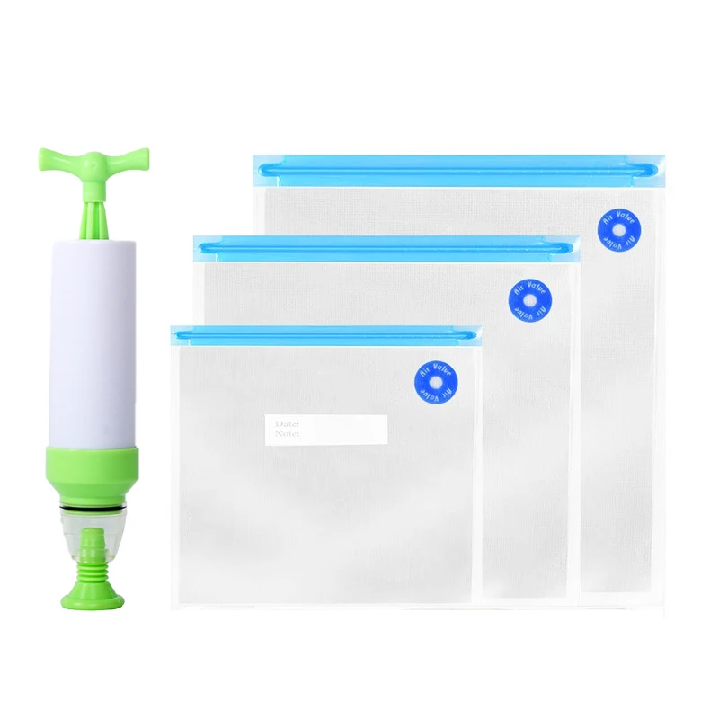 Custom Food Grade Fruit Meat Fish Storage Bag Household Sous Vide Food Reusable Vacuum Zipper Bag