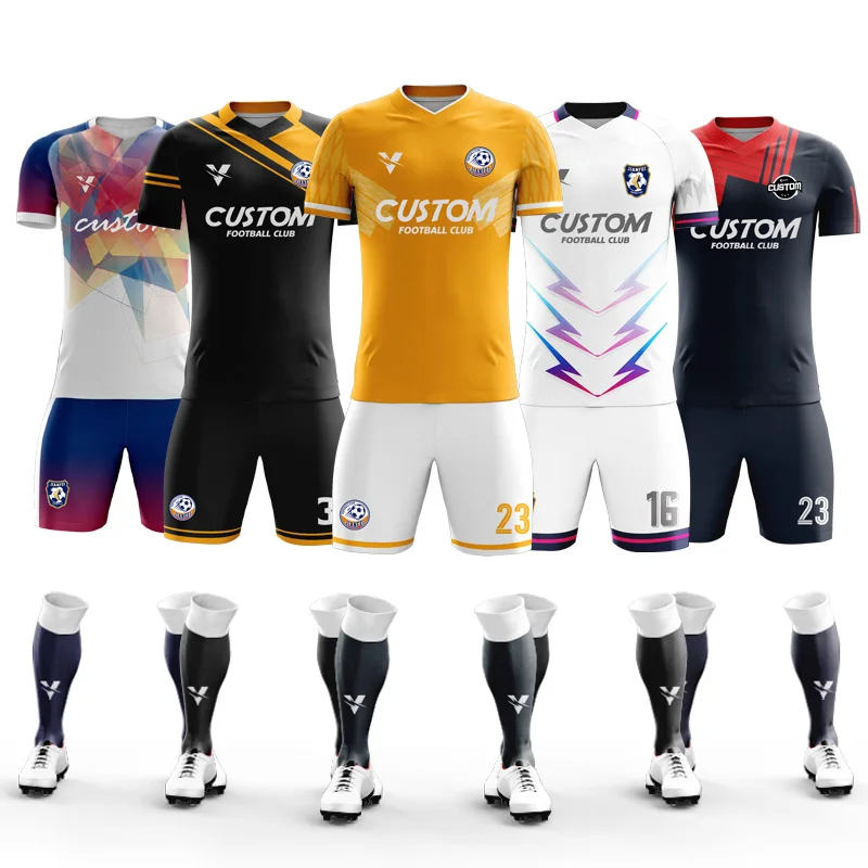 Wholesale Custom Sublimation Adults Soccer Uniform Cheap Quick Dry Soccer Jerseys Breathable Football Jersey Sets For Men L303