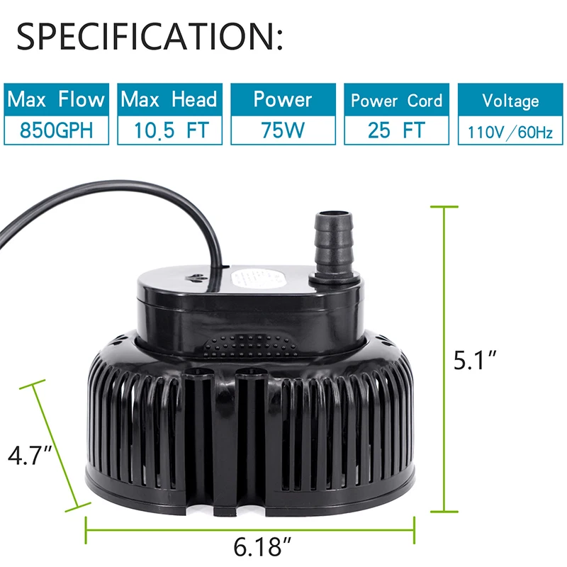 75W Commercial Electric Drainage Pump Swimming Pools Wholesale Discharge Centrifugal Filter Pump used for Aquariums Accessories