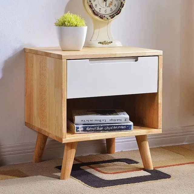 Solid wood bedside table simple modern home small apartment bedroom bedside table apartment hotel storage cabinet