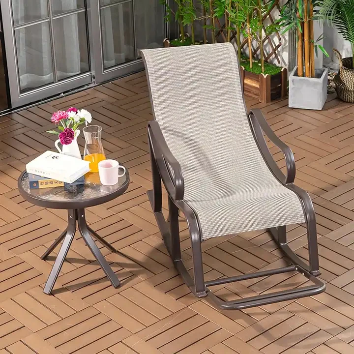 Rocking chair home recliner aluminum rattan chair lounger balcony leisure outdoor nap chair