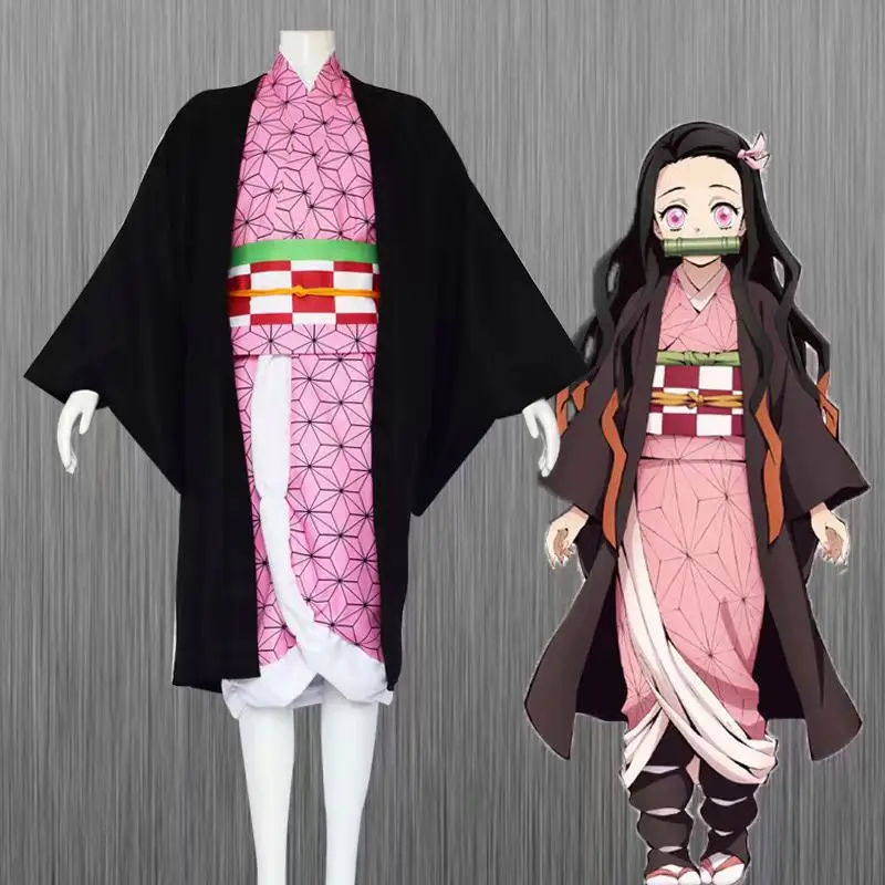 Anime Demon Slayer Cosplay Costume Nezuko Cosplay De Demon Slayer ChildrenJapanese Anime Girl Costume Halloween Cosplay for Kid