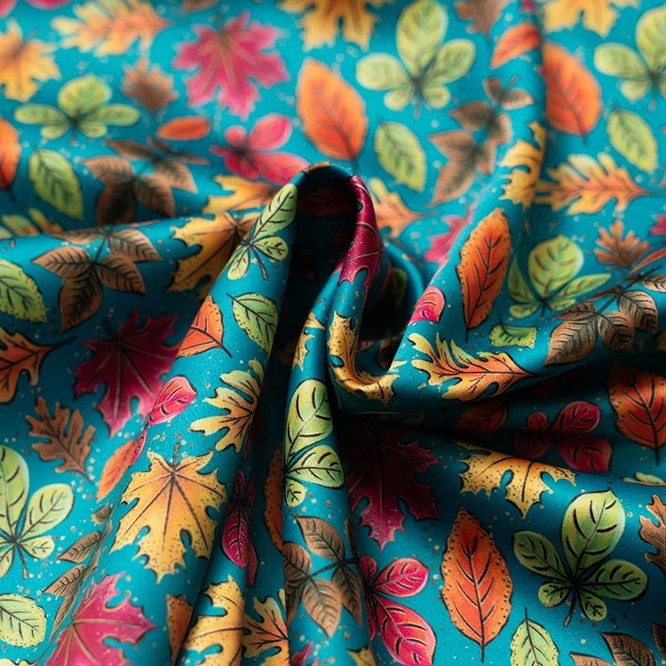 Satin fabric custom printed polyester woven fabric shiny satin silk fabric for dress Wholesale