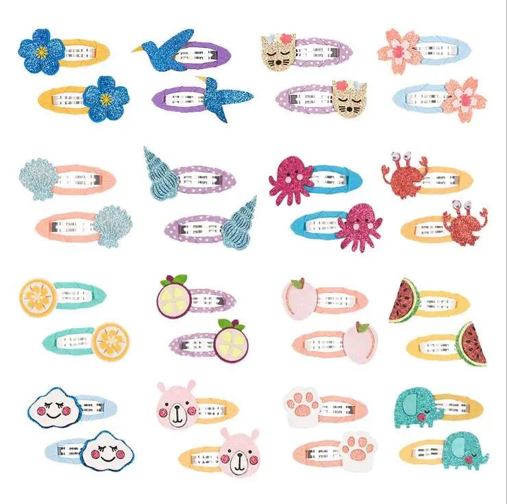 
Kids Cute Animal Fruit Printed Pattern Snap Hairpin, Fashion Design Hair for Kids Girls Teens Pets Clips 