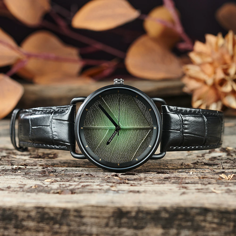 Art Design Unique design Eco-Friendly Design Tree Leaf low moq Dropshipping Classic Wholesale Quartz wood watch