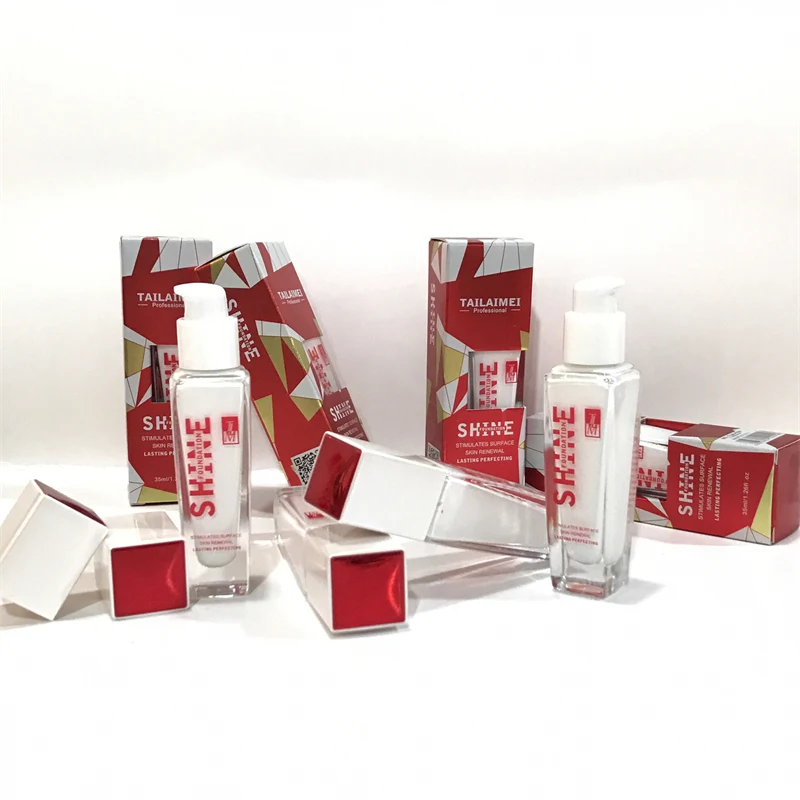 Custom Hot Selling Products Shine Foundation Cosmetic Shimmer Highlighter Makeup Skin Lasting Perfecting Liquid Foundation