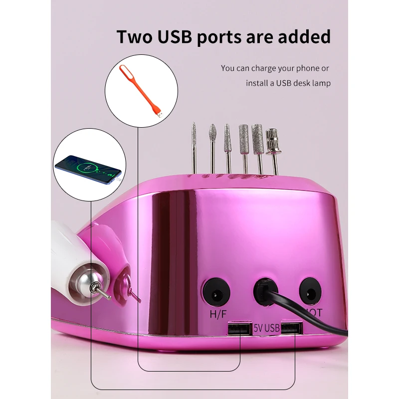 Strong M16 65W 35000RPM Electric Nail Drill MachineModel Handpiece Manicure Pedicure Nail File Bit Nail Art Equipment