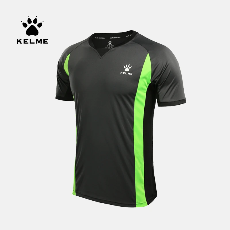 KELME New Quickly Dry Breathable Sport Gym Shirt Men Fitness Soccer Football Basketball Referee Jerseys Running T-Shirt