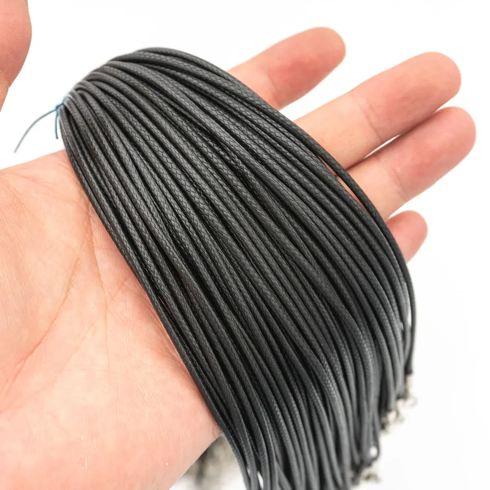 Hot Sale 2.0mm*45cm Black Weight Buckle Necklace Rope 100pcs Made of Alloy Iron Zinc Jewelry Wire Findings