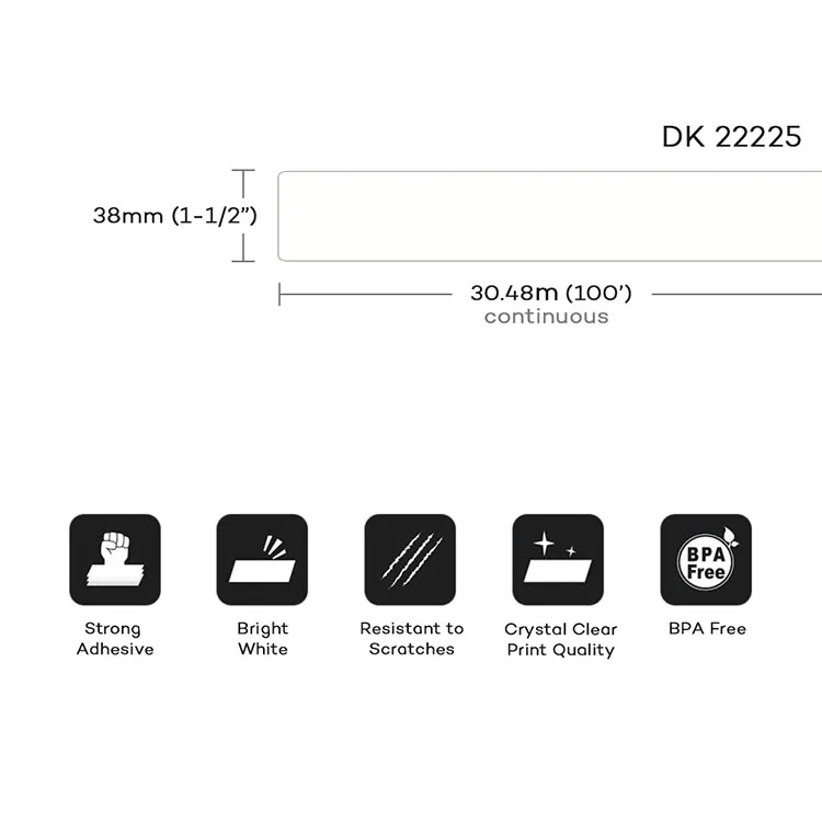 Brother DK-22210 DK2210 Thermal Label Continuous Length White Paper Tape 29 mm*30.48m