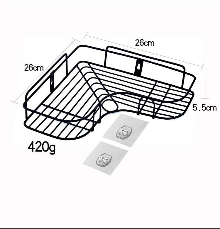 Punch-Free Iron Storage Shelves Corner Rack For Bathroom Shelf Bedroom Kitchen