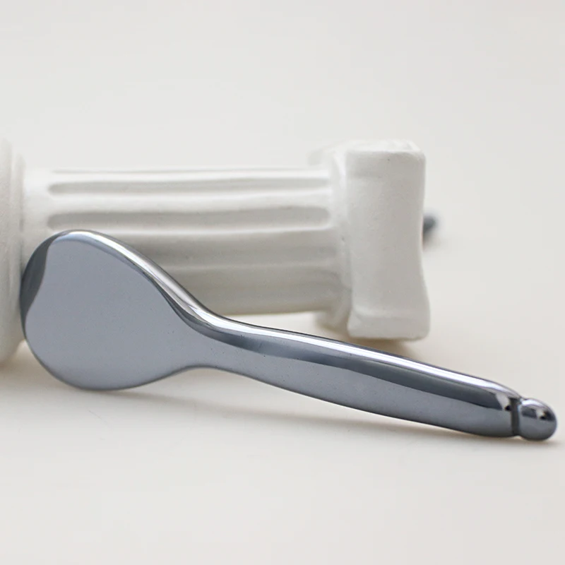 Free custom logo massager stick eyelid acupressure terahertz spoon gua sha facial tool