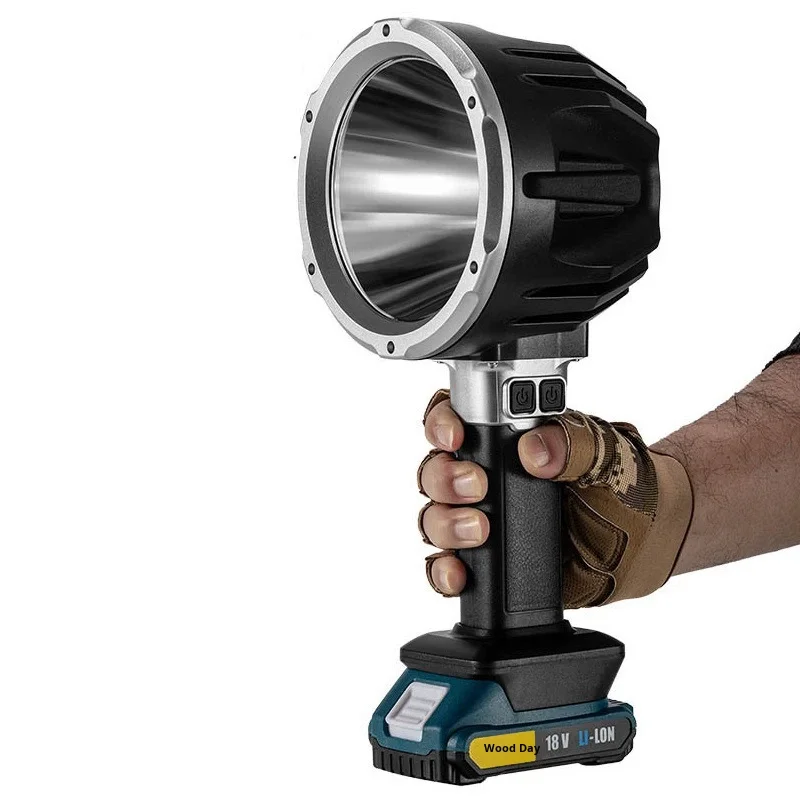 Переносной тактический фонарь с двойным освещением (передний и задний) зарядка длительное время работы от аккумулятора ручной прожектор аварийный светодиодный