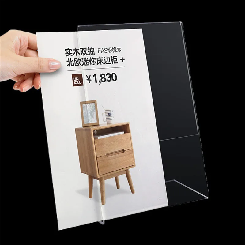 Slant Back Acrylic Sign Holder 8.5 X 11 Inches Stands For Display Flyer Holder Menu Holder Paper Stand
