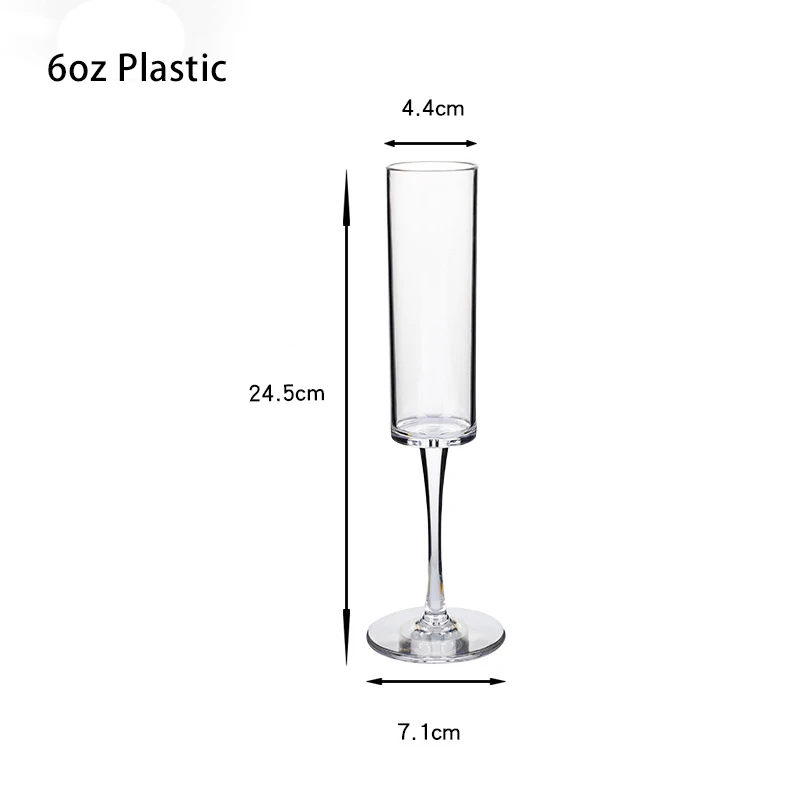 6oz Clear Square Unbreakable Premium Quality Wine Glasses Elegant Glass Design Champagne Flutes Premium Quality Wine Glasses