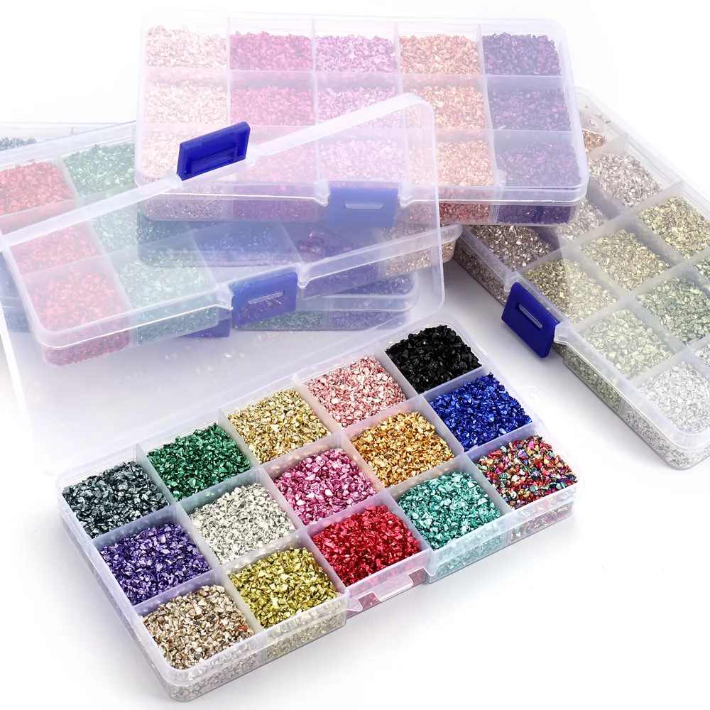 Glass Metal Crushed Stone Filler Decoration Cake filling Decorative Crystal Epoxy Resin Mold nail