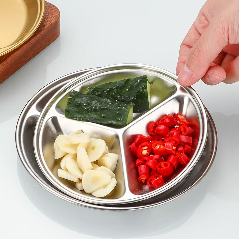 Korean Thickened Seasoning Dishes Stainless Steel Sauce Dishes Kitchen Tableware Food Dipping Bowls Snack Plates