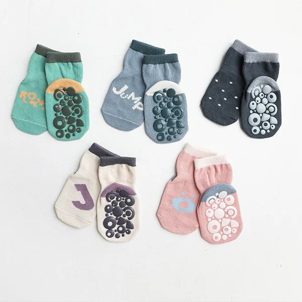 Factory Supply  Spring and Autumn New Children Floor Ankle Socks Glue Baby Non-Slip Pure Cotton Socks