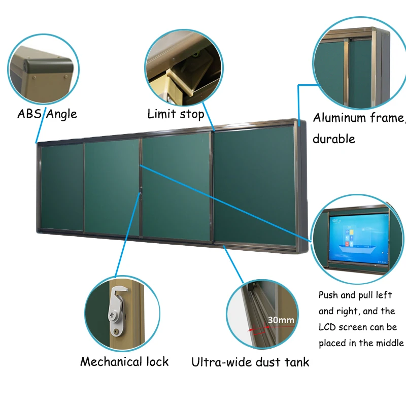 School Teaching Writing Board Aluminum Frame Dry Erase Greenboard Magnetic School Blackboard Chalkboard