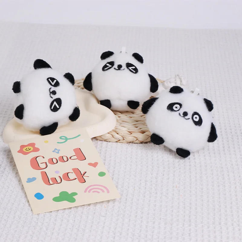 Cute Chinese 10cm Panda keychain backpack bag Car pendant plush doll keyring plush gifts