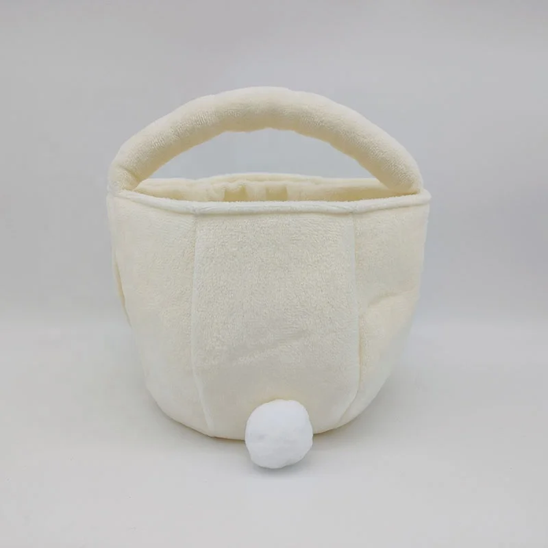 Wholesale Embroidered Easter Plush Toy Basket Long-eared Bunny Gift Basket Cute Baby Kids Storage Plush Easter Baskets