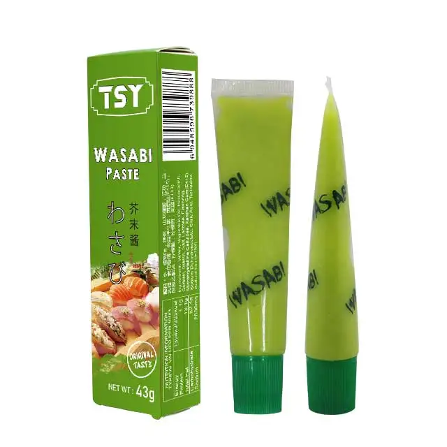 Japanese Cuisine Condiments OEM Packaging 43g Tube Green Wasabi Paste