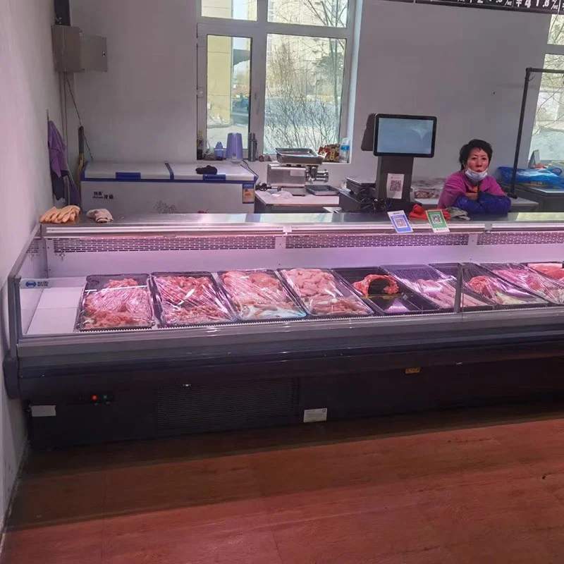 Коммерческая открытая столешница холодная еда свежее мясо холодильник витрина охладитель