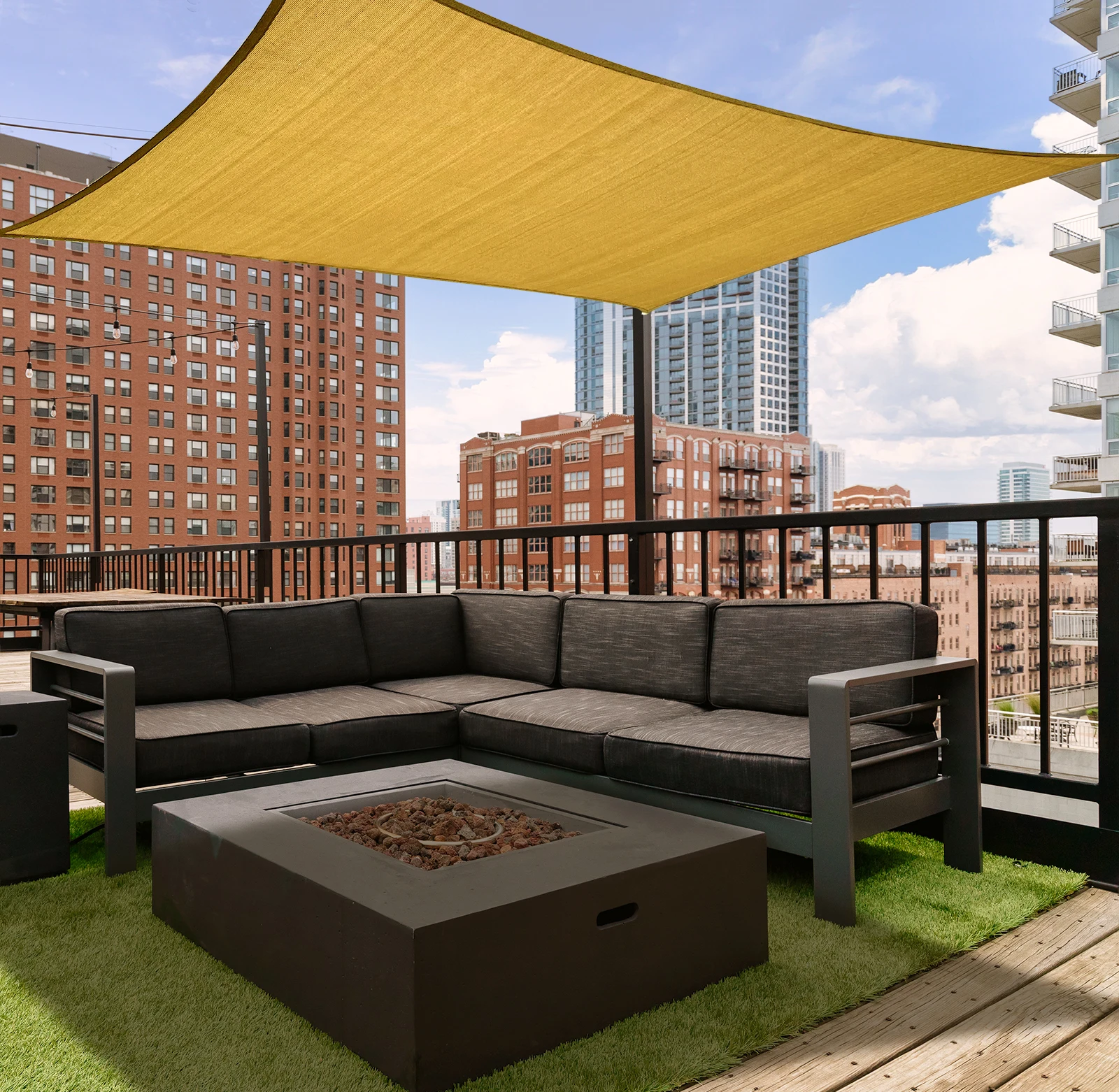 Square Sand UV Block Sun Shade Sail Perfect for Outdoor Patio Garden