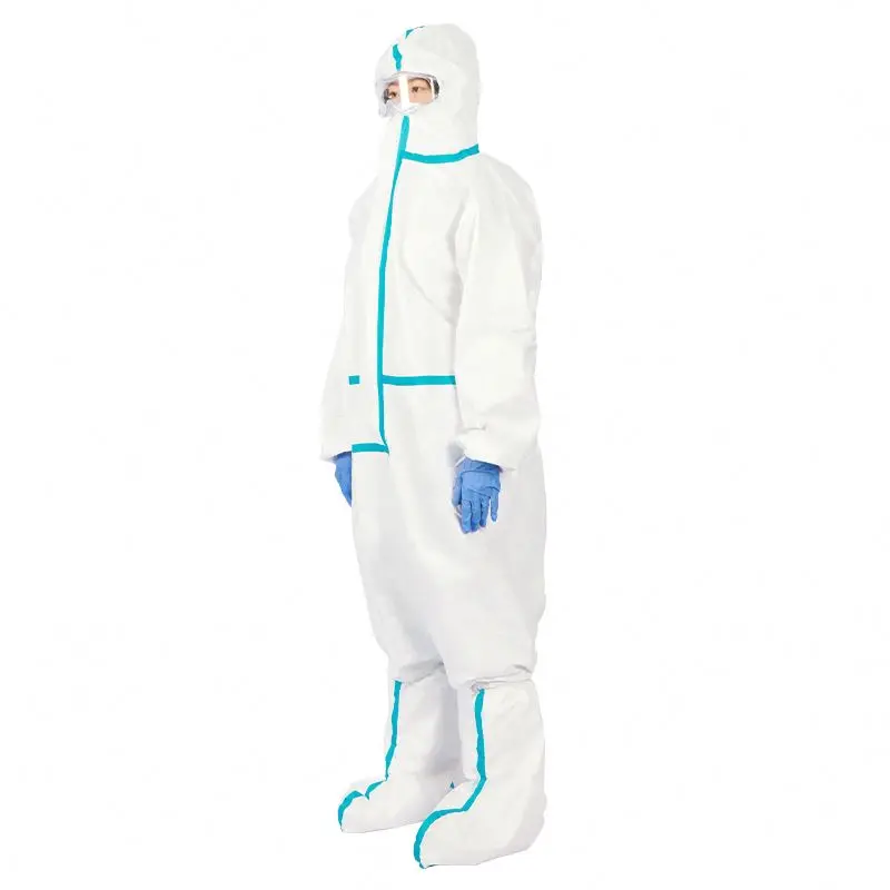 Protective Suit PPE Hooded Protection Surgical Chemical Medical Protective Clothing Medical Equipment