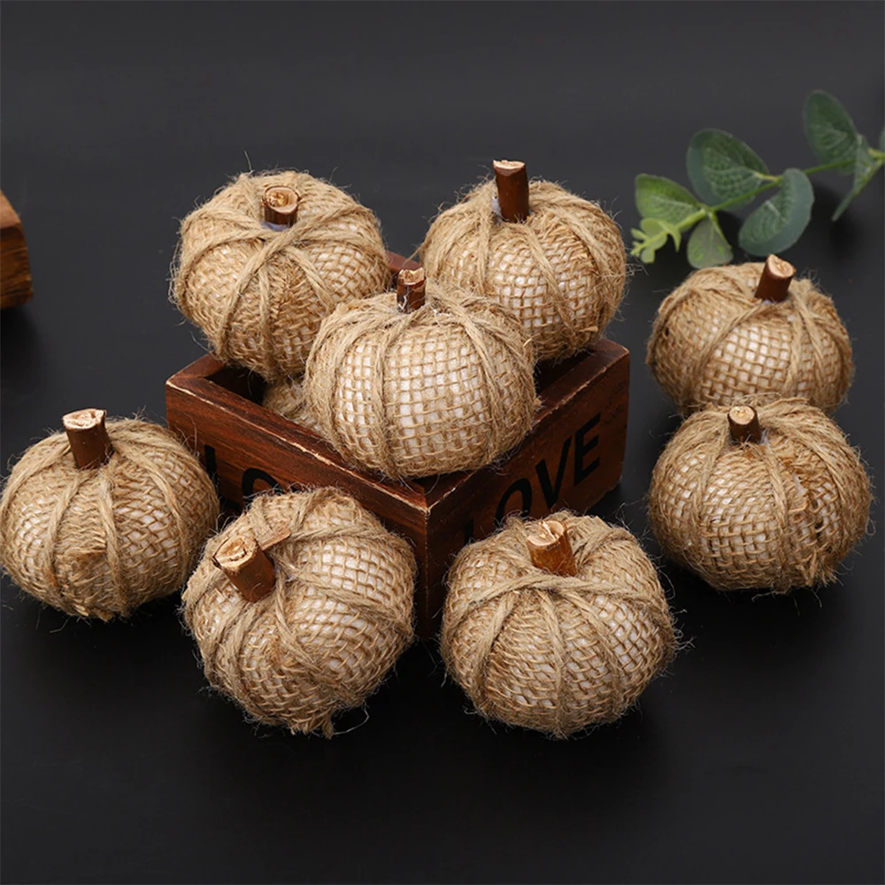 Linen Pumpkins Decoration, Cloth Pumpkins for Tabletop Decoration Halloween Thanksgiving Autumn Festive Party Supplies