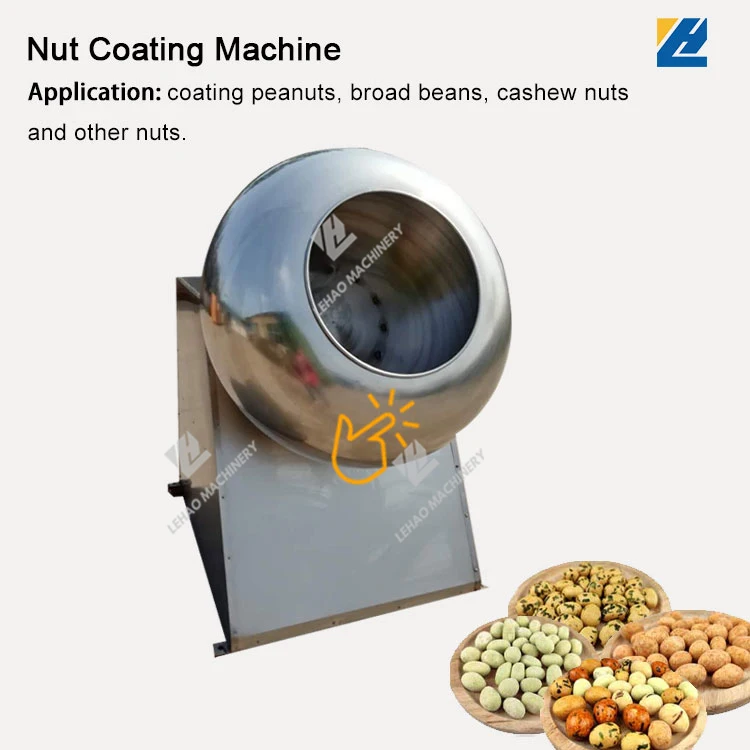 304 stainless steel mulituse ball type heating pipe coating machine for heating coating sugar or chocolate peanut snack food