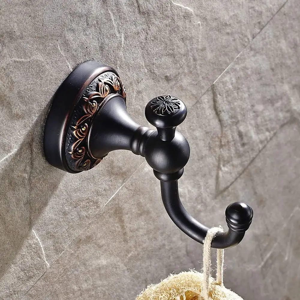 Brass Towel Hooks and Oil Rubbed Bronze Hand Towel Ring for Bathroom Accessories