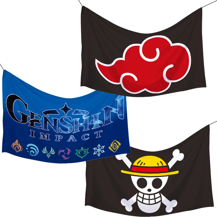 66 дизайн Высокое качество 100*60 см Висячие аниме соломенная шляпа Uzumaki Akatsuki флаг для украшения