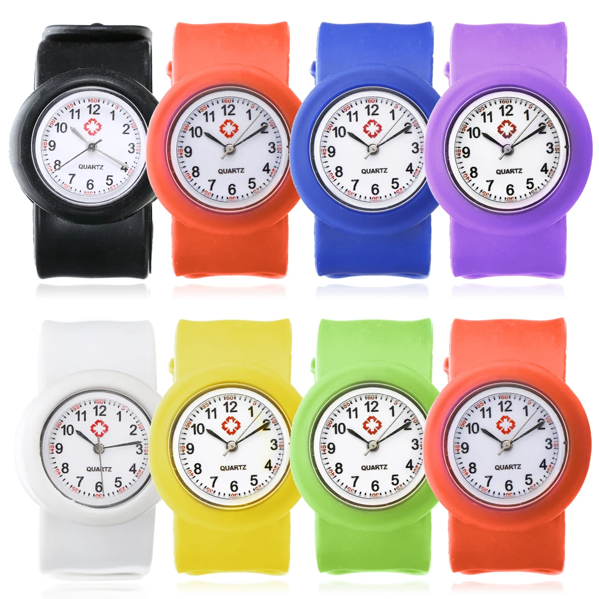 Nurse Silicon Slap Watch Hot Sale Band Quartz Kids Multi Color Snap On Wrist Watch Quartz Wrist Watches For Girl Boy