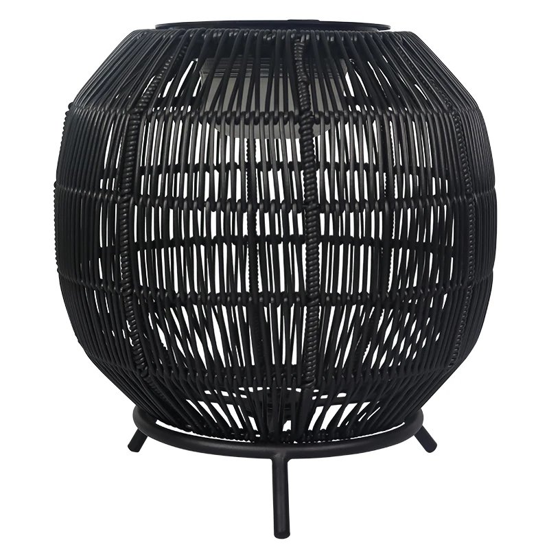 Outdoor garden lantern rechargeable led solar portable woven camping lamps