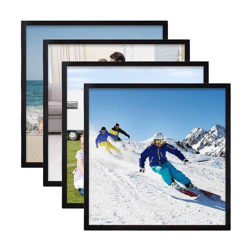 Square Photo Frame With Mat Black Poster Frames PVC Picture Frames For Wall Home Office Decor