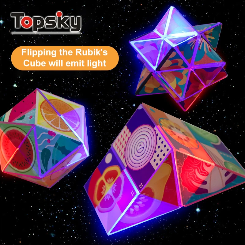 Creative Education 3D Changeable Magnetic Magic Cubes Puzzle Fidget Toys Colorful Folding Puzzle Cube Plastic Toys For Kids