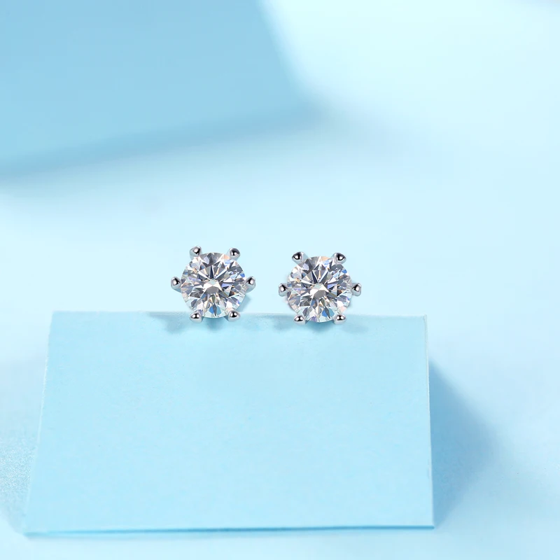 VVS Mens Diamond Stud Moissanite Earrings Gold 925 Sterling Silver for Women White D Color 0.5 1 CT 14K 18K Hiphop Ear Studs GRA