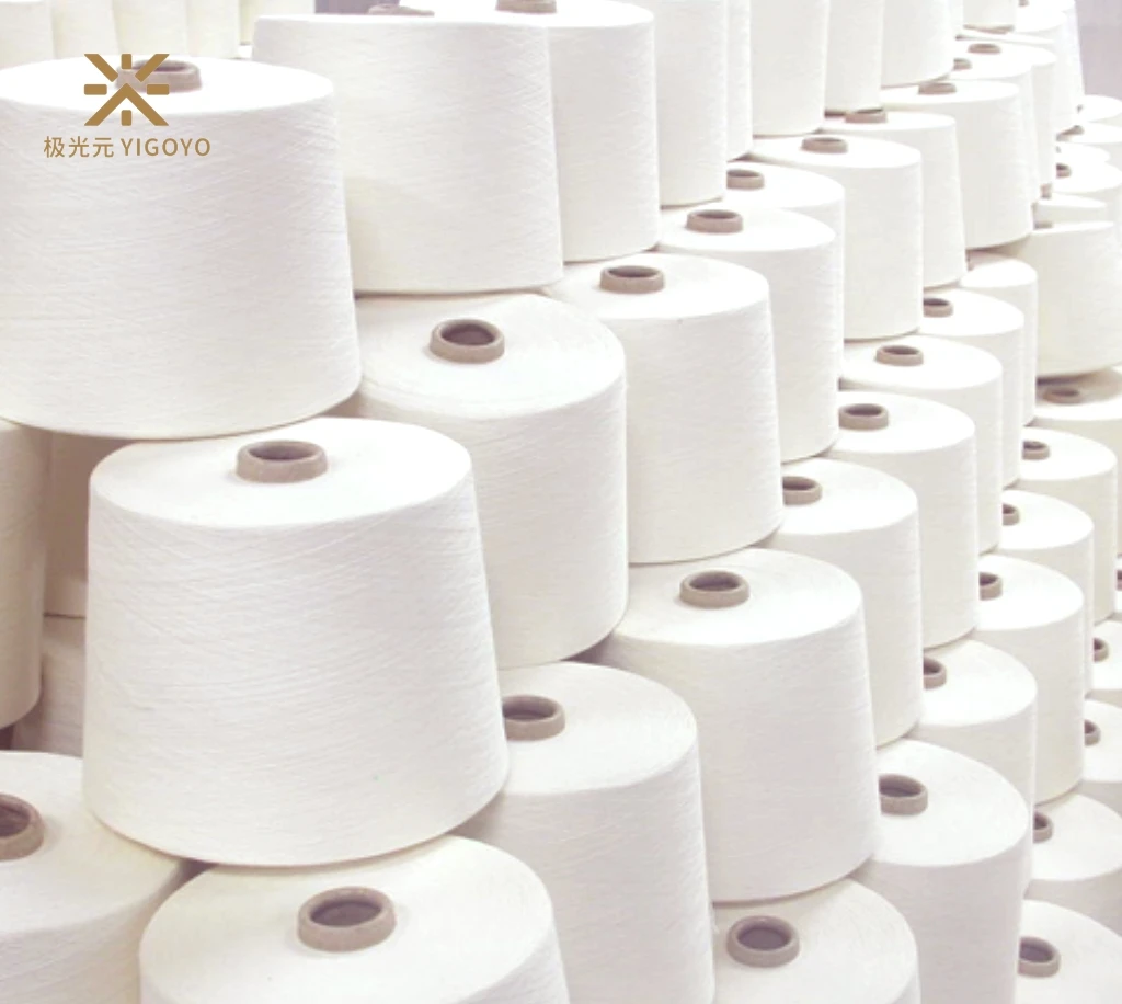 50S/1 Polyester  blended yarn  PV 67/33 vortex MVS yarn raw white