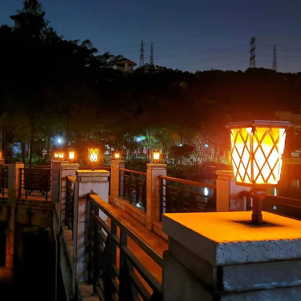 
Best Selling Solar Outdoor Led Pillar Light Solar flame light solar fire lamp 