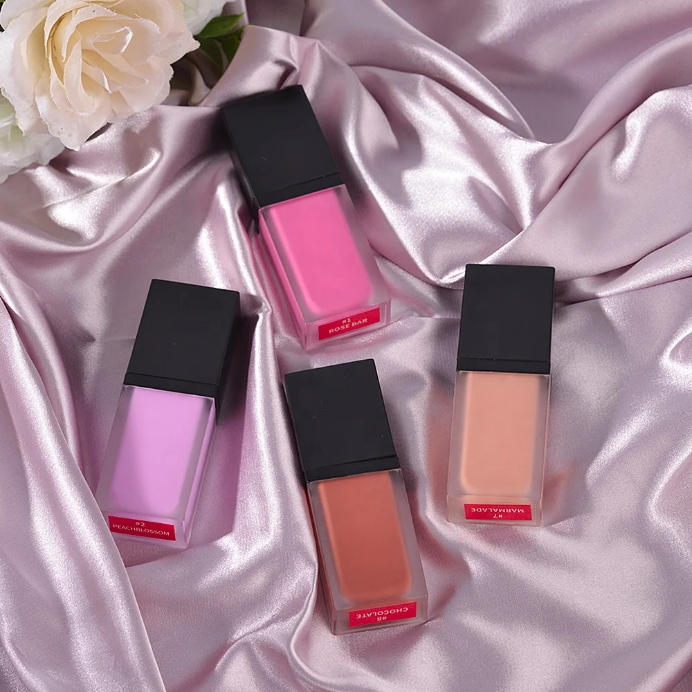 OEM Your Brand High Pigment 8 Color Smooth Cream Face Tint Cheek blusher Makeup Liquid Blush Private Label